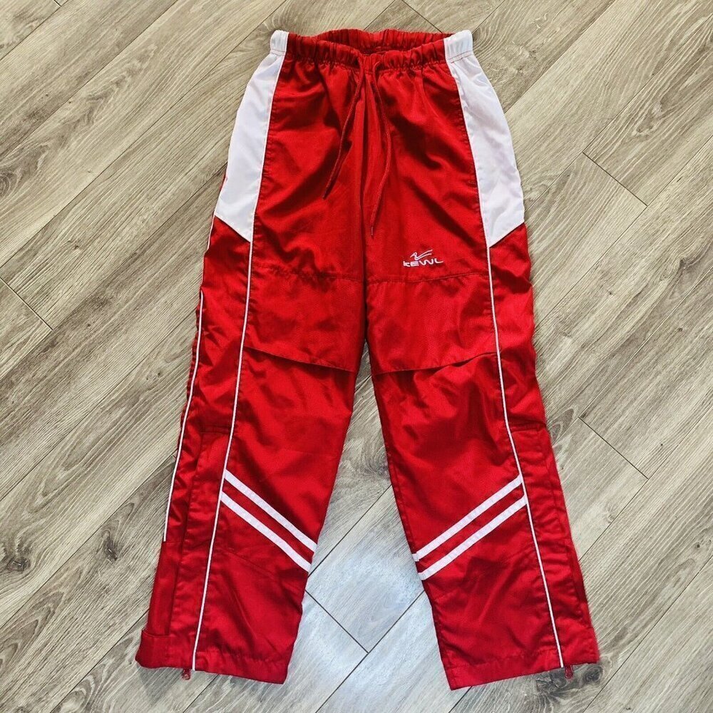 Vintage Kewl Youth (10-12) Trackpants Red Activewear Old school Wind Sport Pants